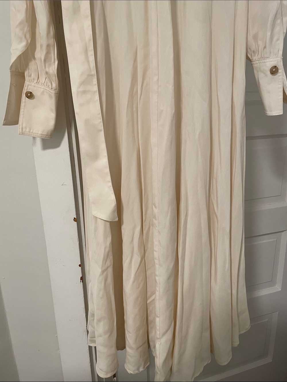 XS Tall - Banana Republic Cream Button-Front Shirt Dress - Picture 4 of 11